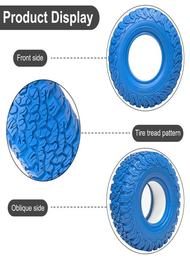 LRFHL 2.2 Crawler Tires Soft Rubber 2.2 Beadlock Wheels RC Colored Tires High Grip Compatible with 1/10 Axial SCX10 D90 Traxxas TRX4 RC Rock Crawler (4PCS, Blue) - Image 4